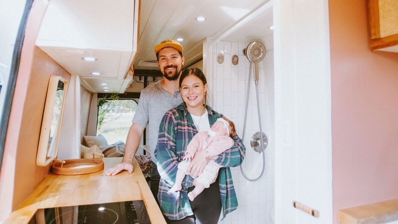 DIY Camper Van w, Murphy Bed Design Newborn on the