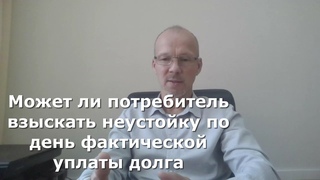 Иж Адвокат Пастухов. Может ли потребитель взыскать неустойку по день фактической уплаты долга.