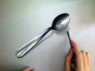 Drawing Illusion 3D Anamorphic - Spoon