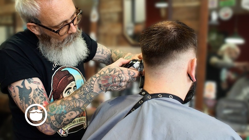 Master Barber Gives a Tidy Haircut Beard