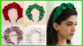 Diadema Scrunchies/Cmo hacer Scrunchies/Tiara de Tela/Diy Scrunchies Headband/Accesorio. Costura