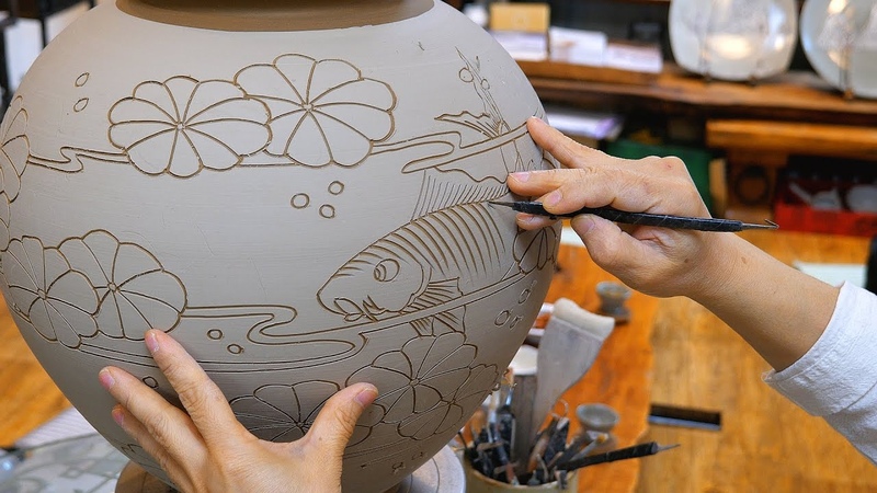 amazing The process of making Korean traditional pottery. Master of Korean