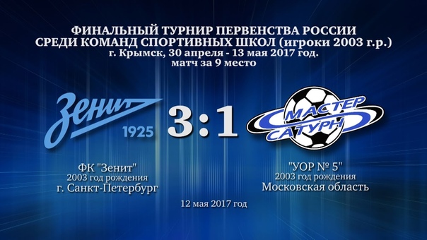 Матч команды 2003 г. р. 12 мая 2017