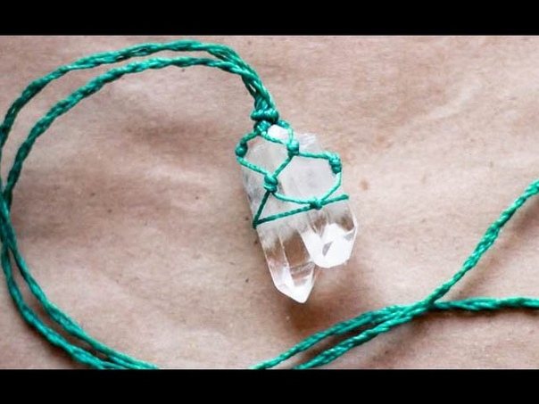 collar con cuarzo en macramé how to wrap stone quarz