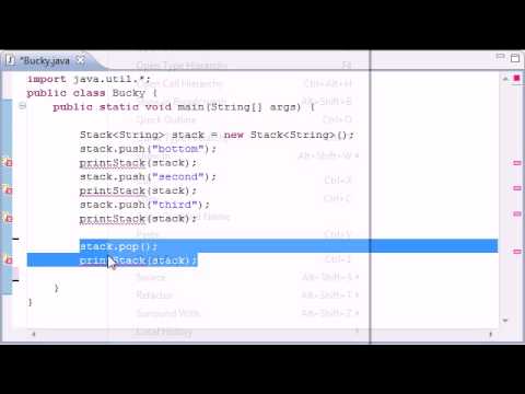 Intermediate Java Tutorial 14 Stacks, push,