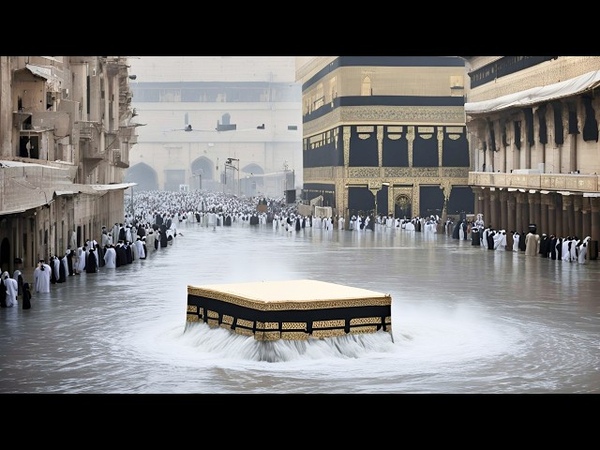 Mecca flooded, Kaaba destroyed by storm, Saudi Arabia holy land Medina