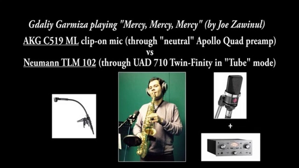 AKG C519 ML+neutral preamp vs Neumann TLM 102+ UAD 710 Twin Finity comparison on alto