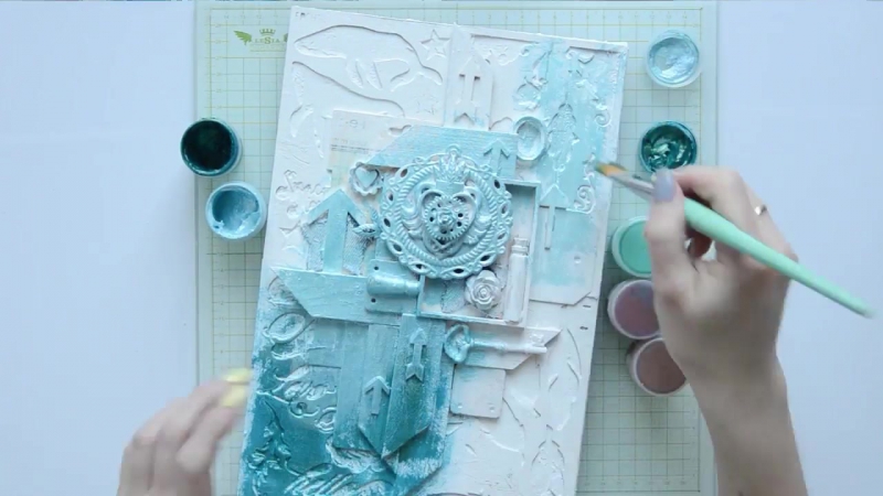 Краски металлик ТМ Фабрика Декору Metallic Paint Холст при помощи