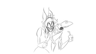 HAZBIN HOTEL-Angel & Alastor: Alastor Pretends To Be Drunk (ANIMATIC)