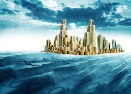 денежный город. города на деньгах. денежный город. города на деньгах. инвестиции иллюстрация.