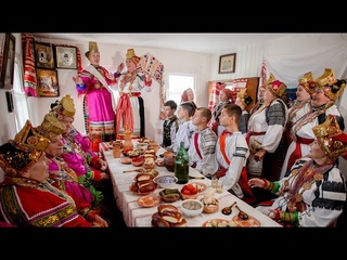 Пляска свашек на лавках после повивания / Южнорусская свадьба