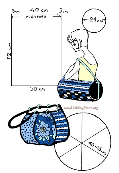 Сумка 12 - Выкройка #3012. Made-to-measure sewing pattern from Lekala with free