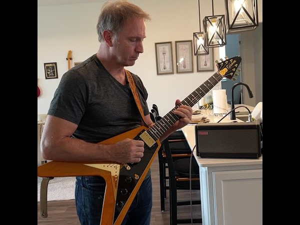 Hendrix solo on Epiphone Amos Flying V through a friends mini amp with stock amp