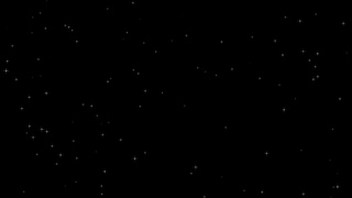 Видео фон звездного ночного неба. Яркие звезды и планеты,  летящие на встречу, на черном небосклоне.