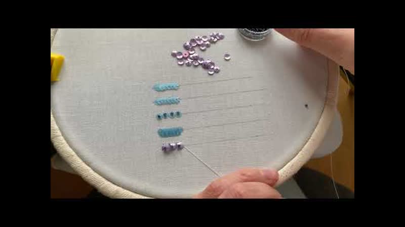 How to sew on sequins to fabric in 5 different ways, Hand embroidery for beginners video
