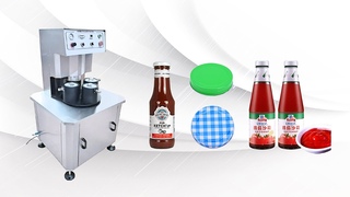 HYSC-X10 Semi-automatic Ketchup Glass Bottle Vacuum Capping Machine