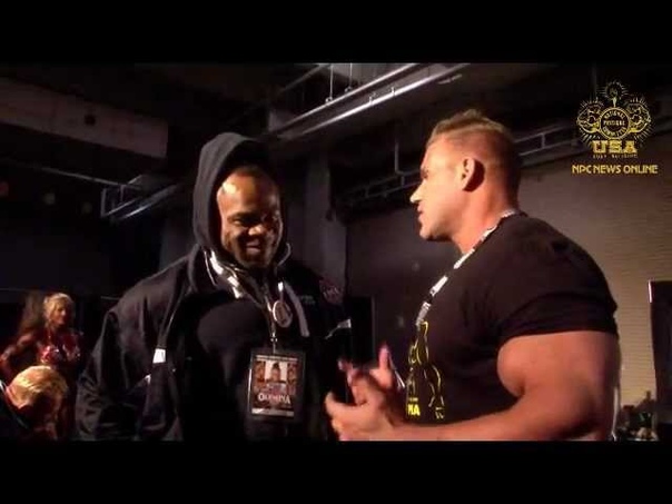 2012 Mr. Olympia Backstage: Jay Cutler with Kai